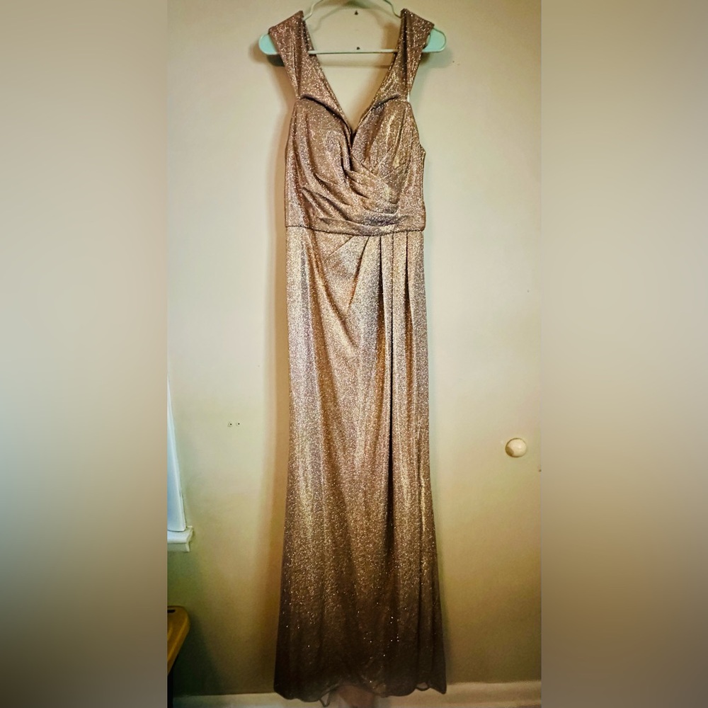Elegant Shimmering Gold Evening Gown